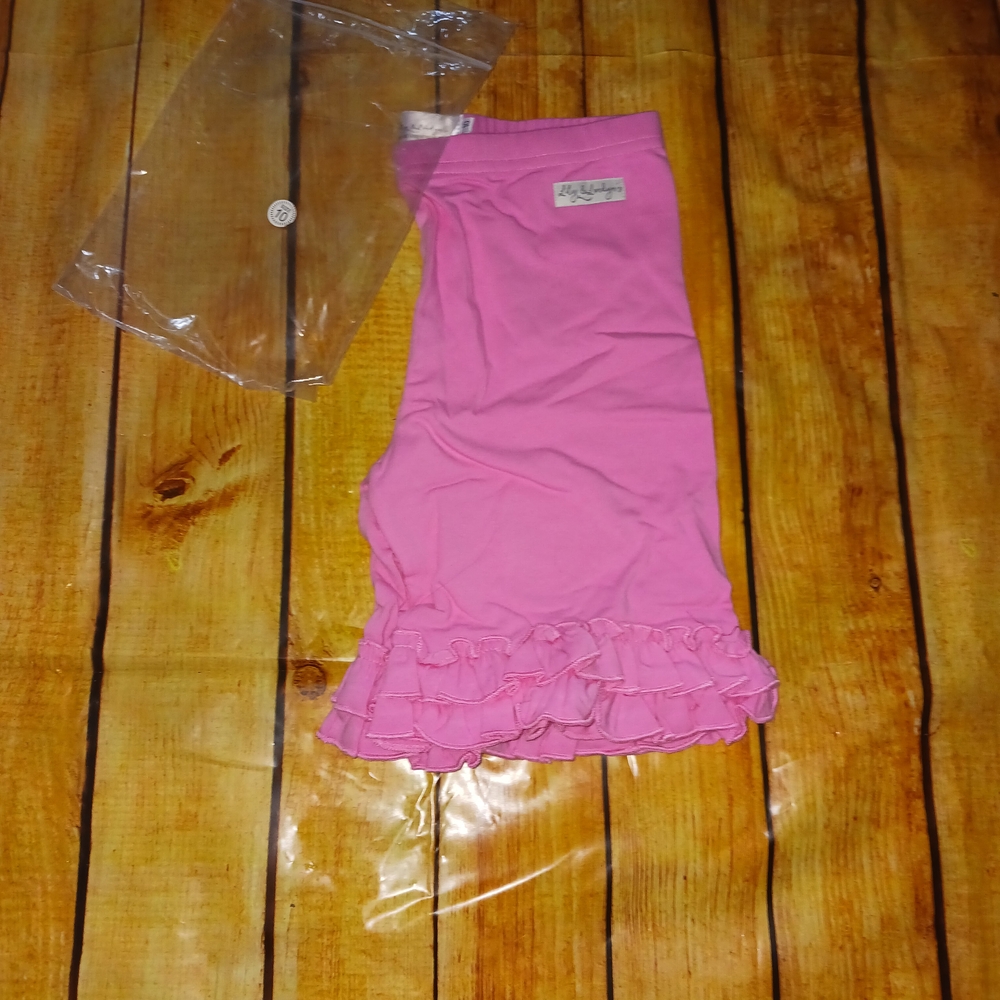 Charming Pink Ruffle Trim Shorts - Picture 2 of 2